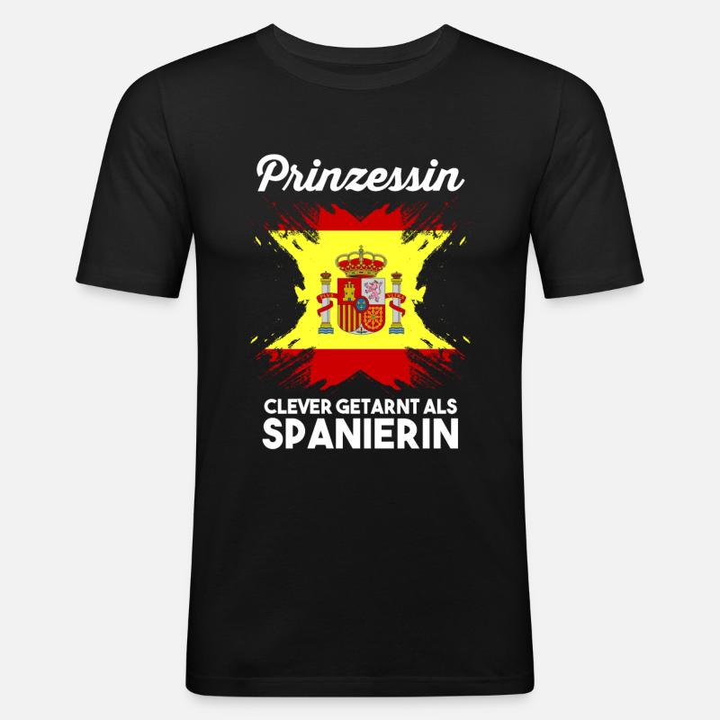 Prinzessin Espana Spanier Spanisches Spanien - Männer Slim Fit T-Shirt - Schwarz