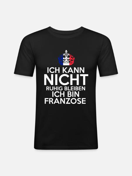 Frankreich Franzose Französisches - Männer Slim Fit T-Shirt - Schwarz