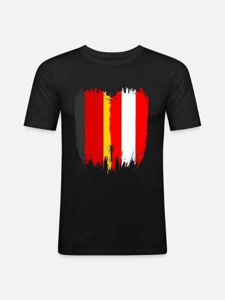 Germany Flag Austria - Men's Slim Fit T-Shirt - black