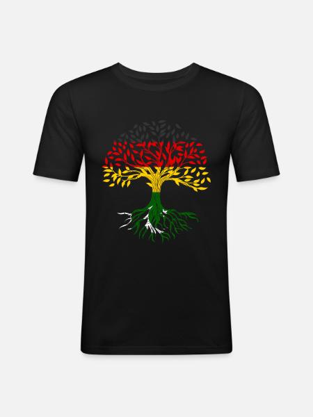 Roots Tree Germany Pakistan - Men's Slim Fit T-Shirt - black