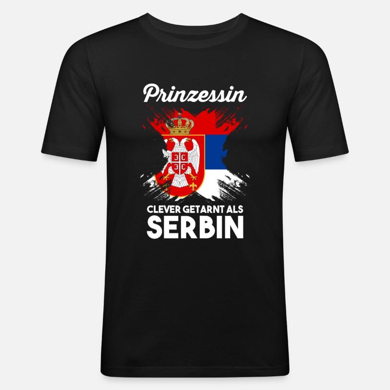 Prinzessin Serbe Serbisches Serbien - Männer Slim Fit T-Shirt - Schwarz