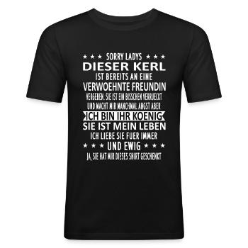 Sorry Ladys dieser Kerl Ehemann Paar - Männer Slim Fit T-Shirt - Schwarz - Vorne - Nik (191cm)