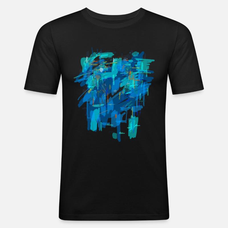 Blauer Hintergrund - Männer Slim Fit T-Shirt - Schwarz