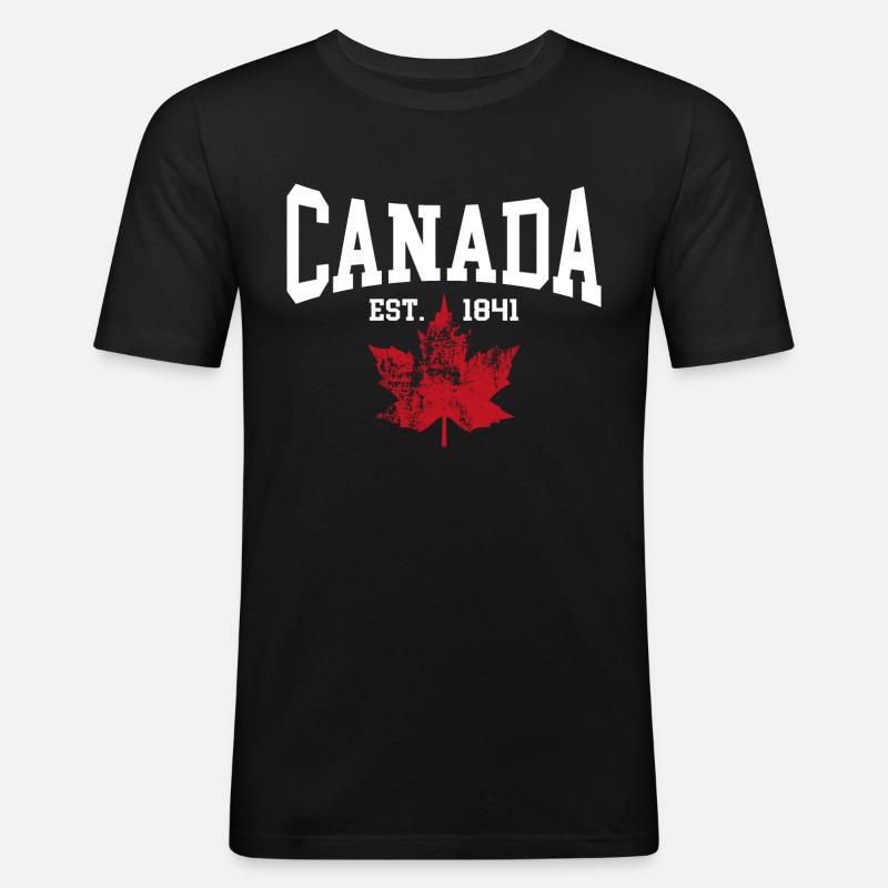 Kanada - Männer Slim Fit T-Shirt - Schwarz