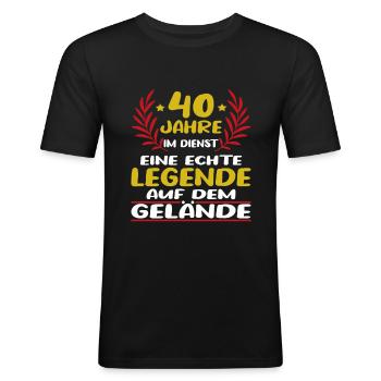 40 Jähriges Dienstjubiläum Firmenjubiläum - Männer Slim Fit T-Shirt - Schwarz - Vorne - Nik (191cm)