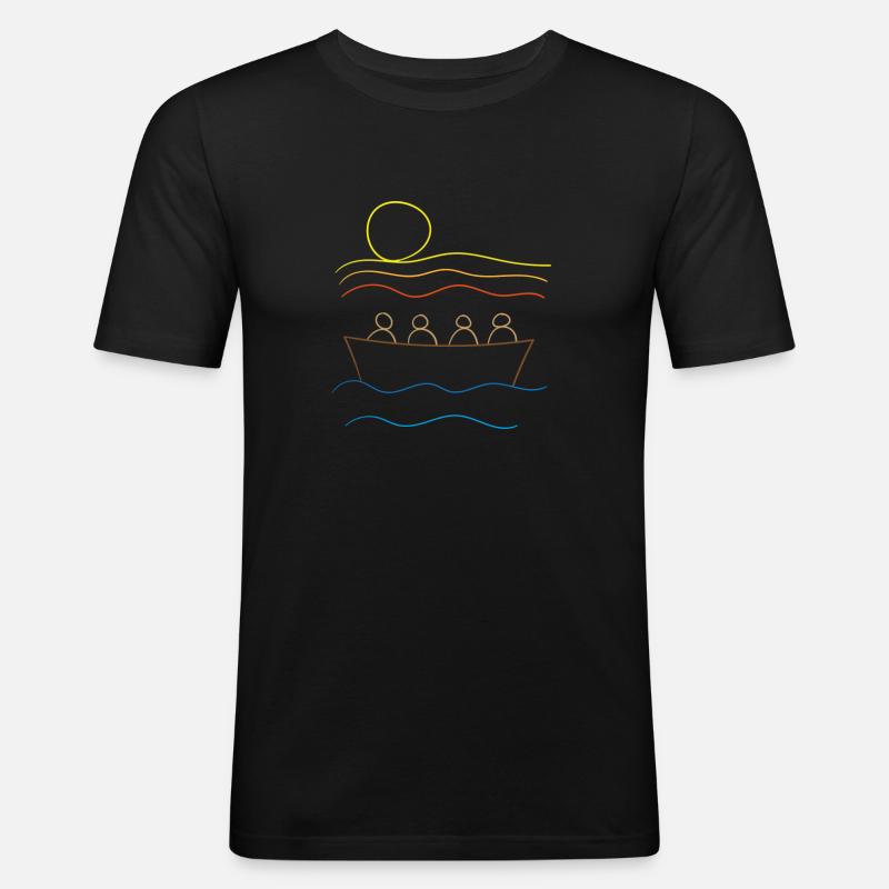 Alle in einem Boot - Männer Slim Fit T-Shirt - Schwarz