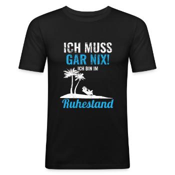 Rente 2019 Ruhestand 63 60 Kollegen Abschied - Männer Slim Fit T-Shirt - Schwarz - Vorne - Nik (191cm)