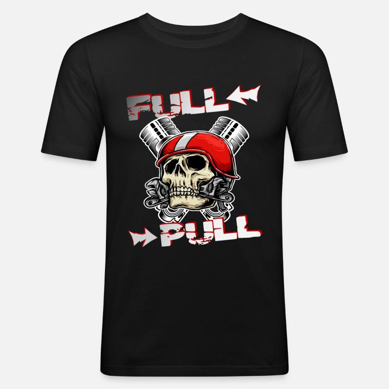 Tractor Pulling - Männer Slim Fit T-Shirt - Schwarz