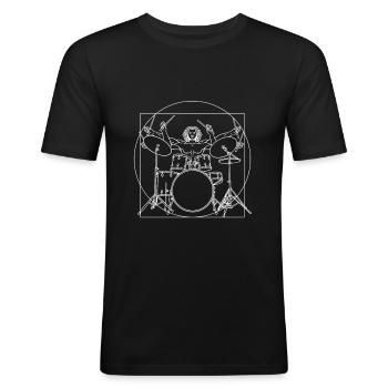 Drums Da Vinci - batteur - T-shirt près du corps Homme - noir - Devant - Nik (191cm)