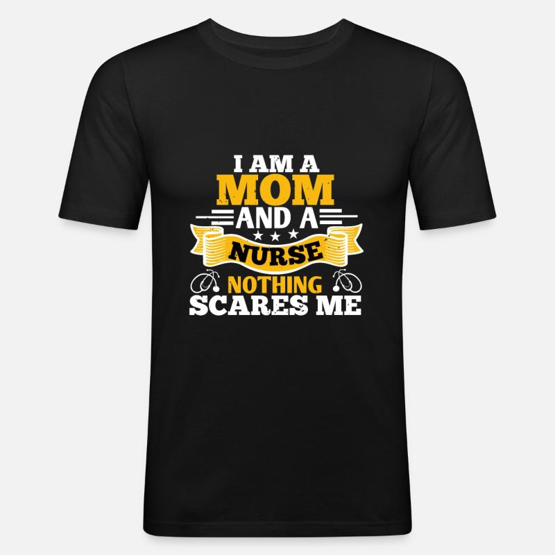 Krankenschwester Mama - Männer Slim Fit T-Shirt - Schwarz