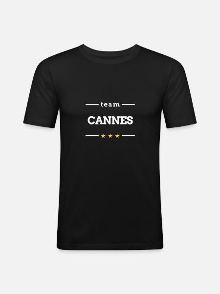 Represents the city of Cannes! - Men's Slim Fit T-Shirt - black