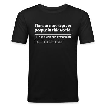 Données de base de données SQL Programmer Administration - T-shirt près du corps Homme - noir - Devant - Nik (191cm)