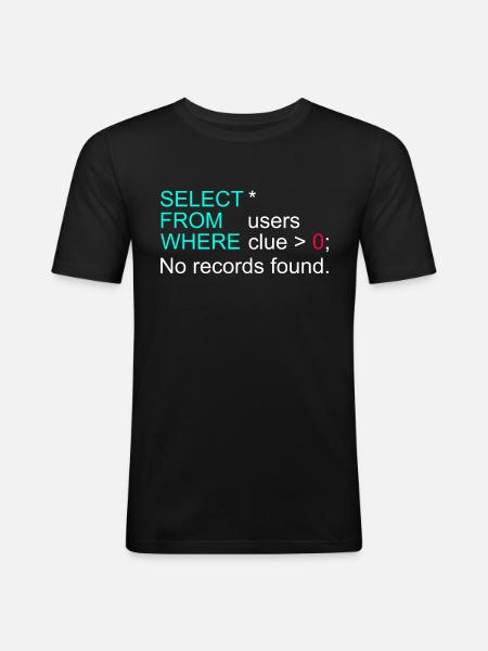Database Data SQL Programmer Administration - Men's Slim Fit T-Shirt - black