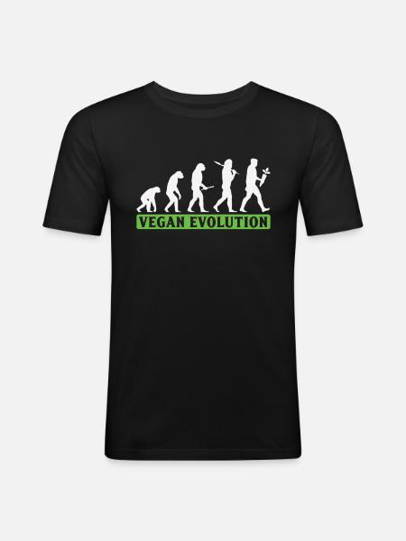 Vegan Evolution Veganer - Men's Slim Fit T-Shirt - black