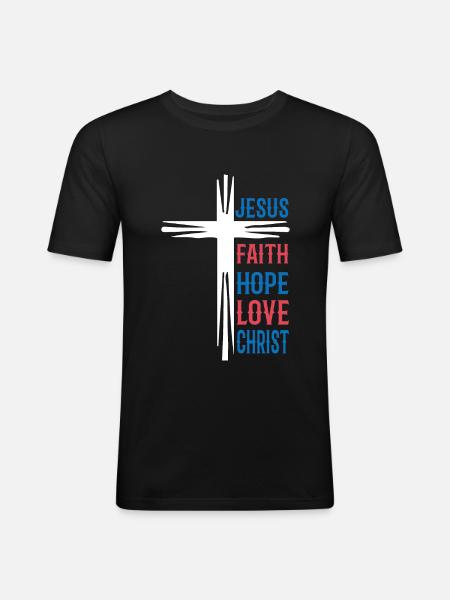 Jesus Cross Church Christians Jesus - Men's Slim Fit T-Shirt - black