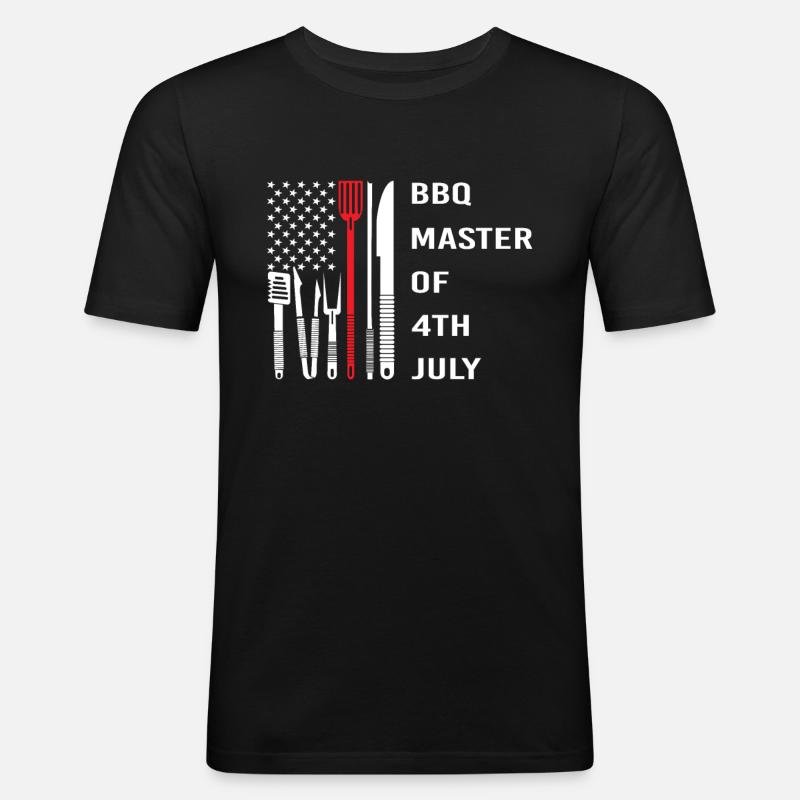 BBQ Master 4th July - Men's Slim Fit T-Shirt - black