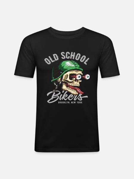 Oldschool Biker cool biker - Men's Slim Fit T-Shirt - black
