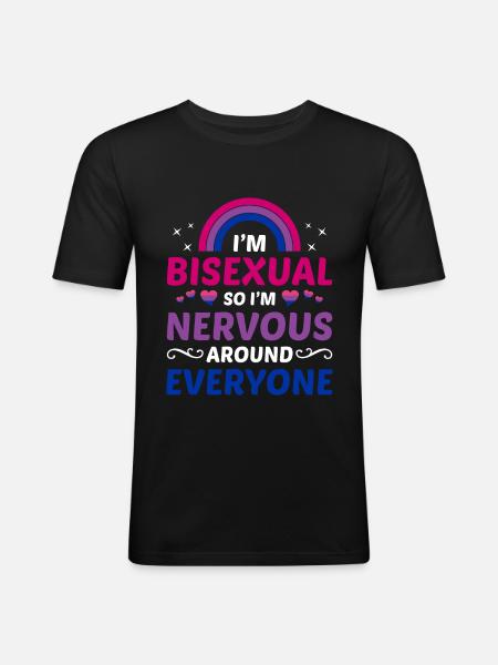 I m bisexual - Men's Slim Fit T-Shirt - black