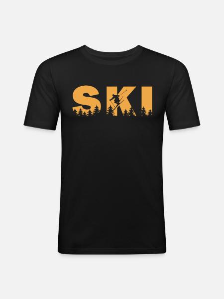 Ski. Ski Winter Sports - Men's Slim Fit T-Shirt - black