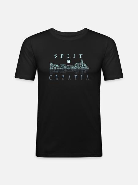Split skyline city Croatia - Men's Slim Fit T-Shirt - black