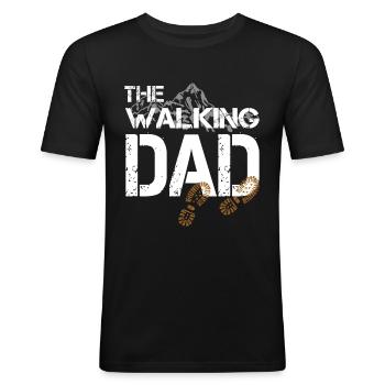 La marche de papa randonnée randonnée - T-shirt près du corps Homme - noir - Devant - Nik (191cm)