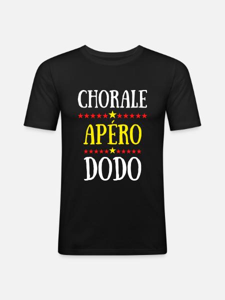 chorale apéro dodo - T-shirt près du corps Homme - noir