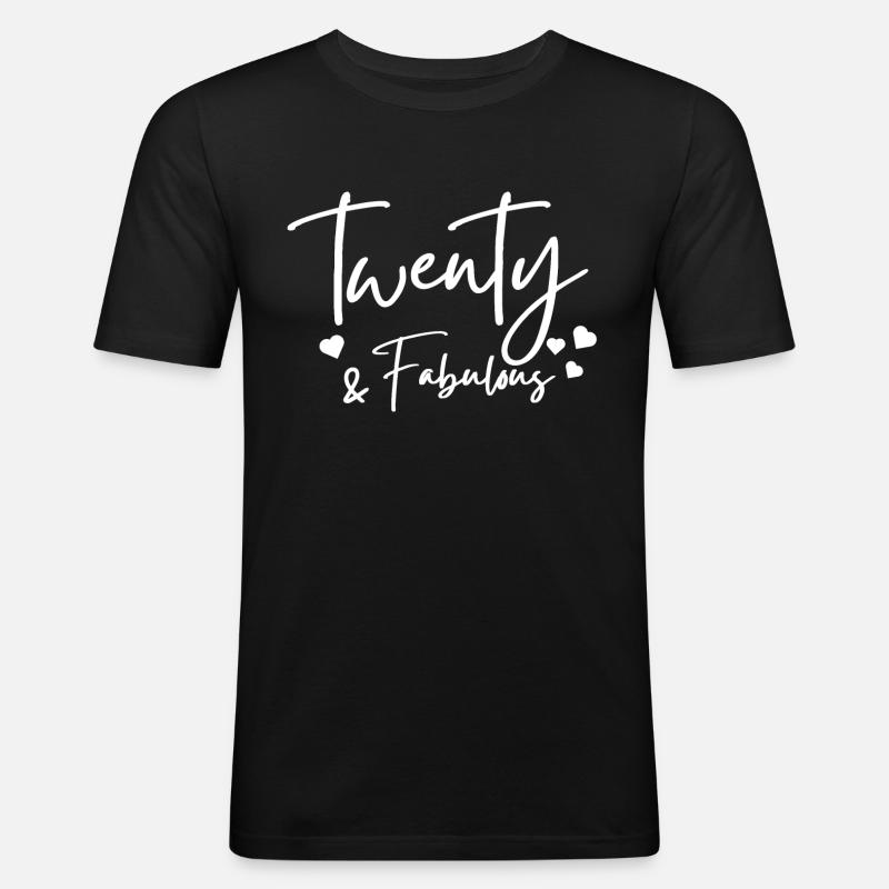 zwanzig fabelhaft - Männer Slim Fit T-Shirt - Schwarz