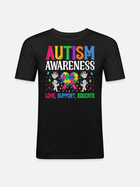 Autisme - T-shirt près du corps Homme - noir