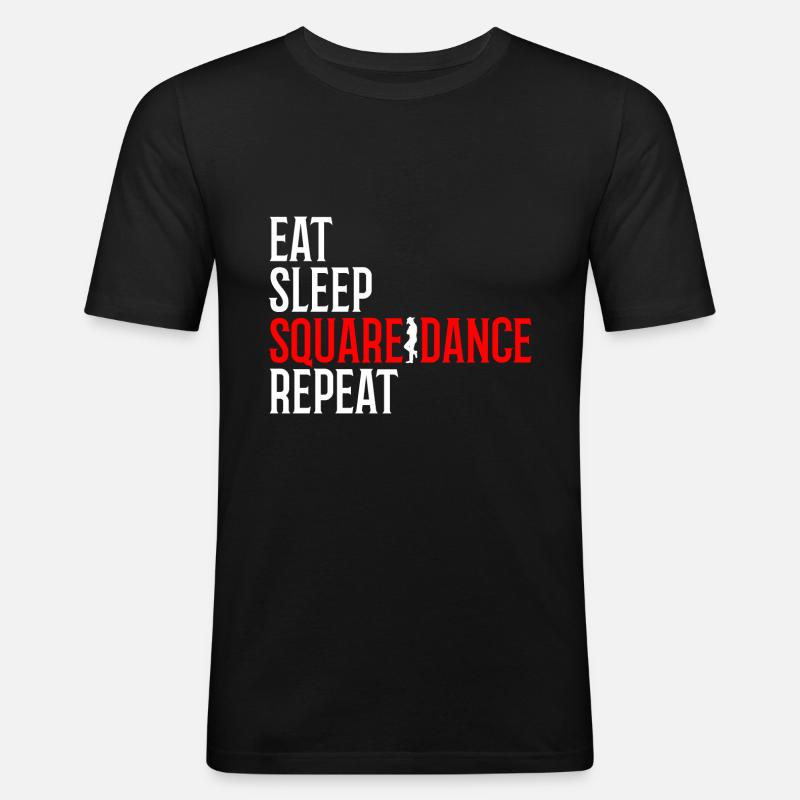 Square Dance - Männer Slim Fit T-Shirt - Schwarz
