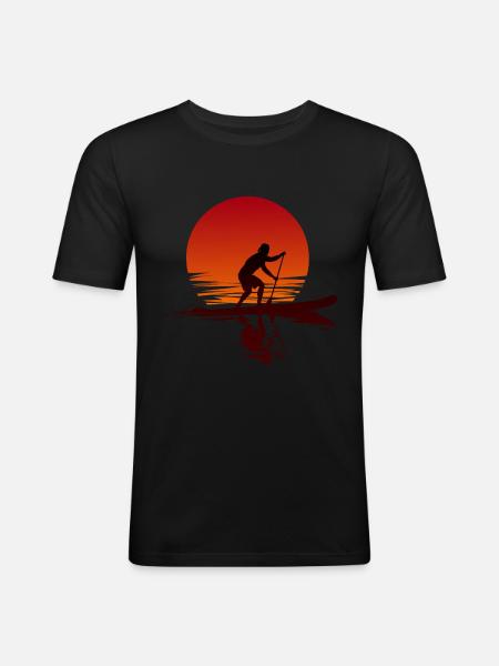 Stand Up Paddle Sunset - Men's Slim Fit T-Shirt - black