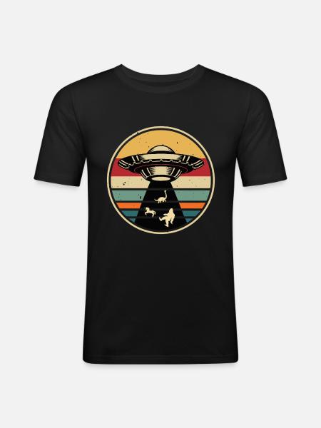 UFO-Bigfoot Nessie Einhorn - Männer Slim Fit T-Shirt - Schwarz