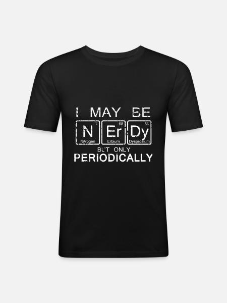 Nerdy - Männer Slim Fit T-Shirt - Schwarz
