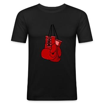 Boxing Gloves - Men's Slim Fit T-Shirt - black - Front - Nik (191cm)