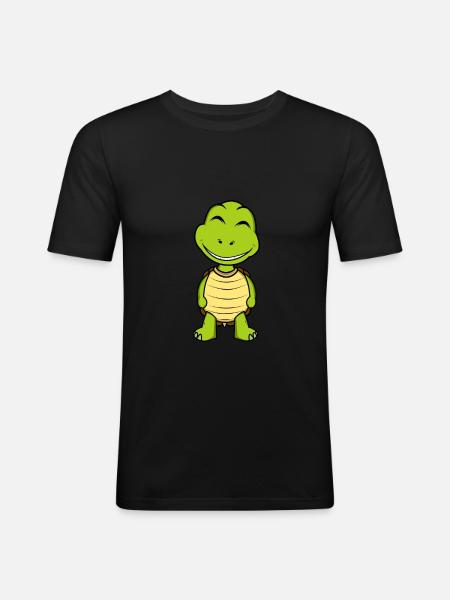 tortue - T-shirt près du corps Homme - noir