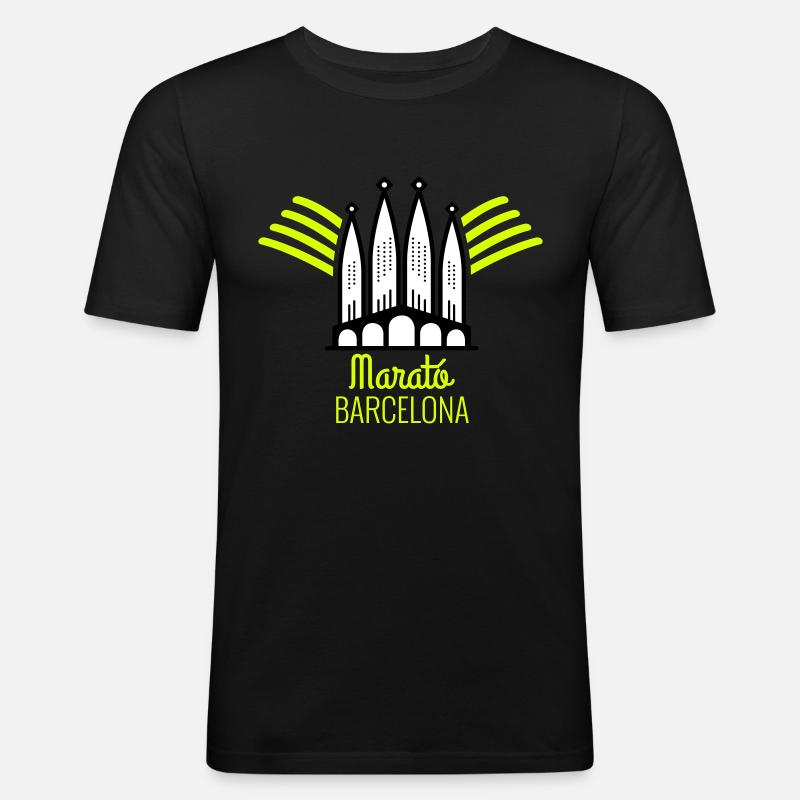 marathon de Barcelone - T-shirt près du corps Homme - noir