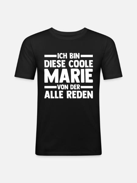 Marie - Männer Slim Fit T-Shirt - Schwarz