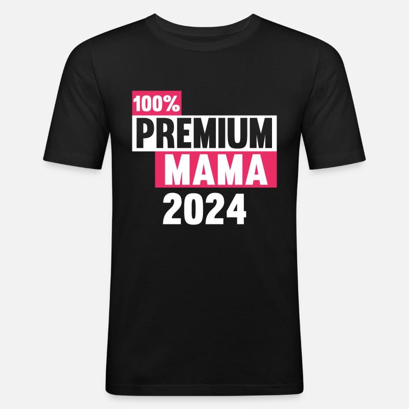 Werdende Mama 2024 - Männer Slim Fit T-Shirt - Schwarz