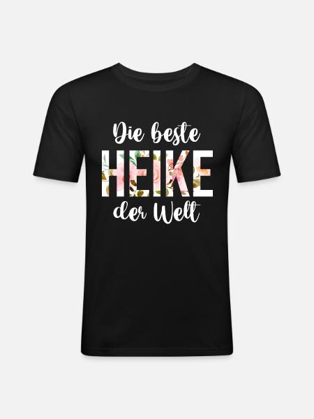 Heike - Männer Slim Fit T-Shirt - Schwarz