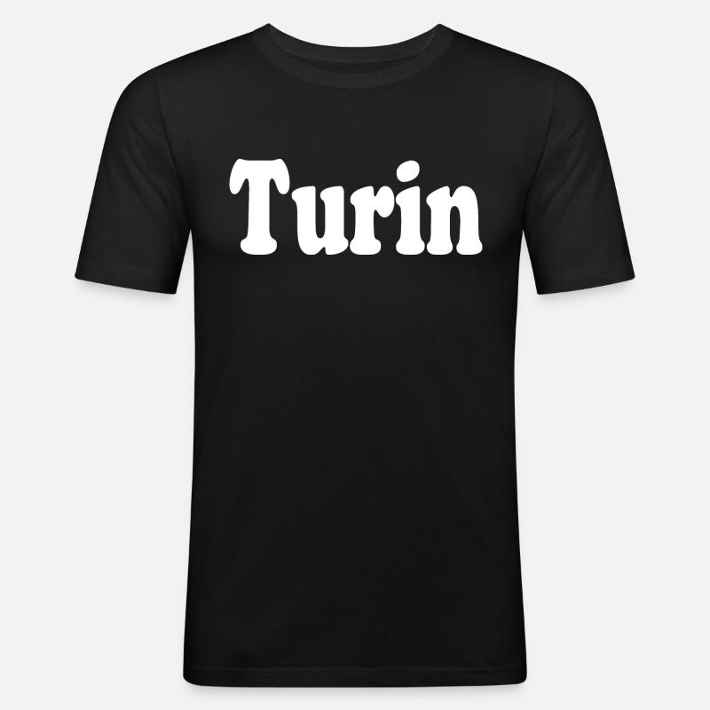 turin - Männer Slim Fit T-Shirt - Schwarz