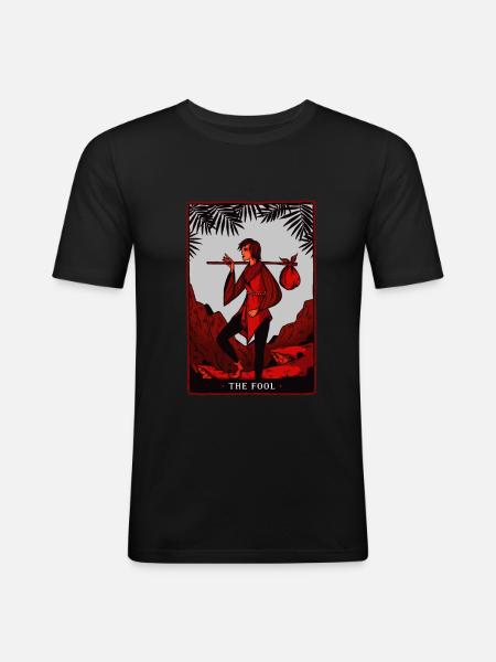 Tarot Karte - Männer Slim Fit T-Shirt - Schwarz