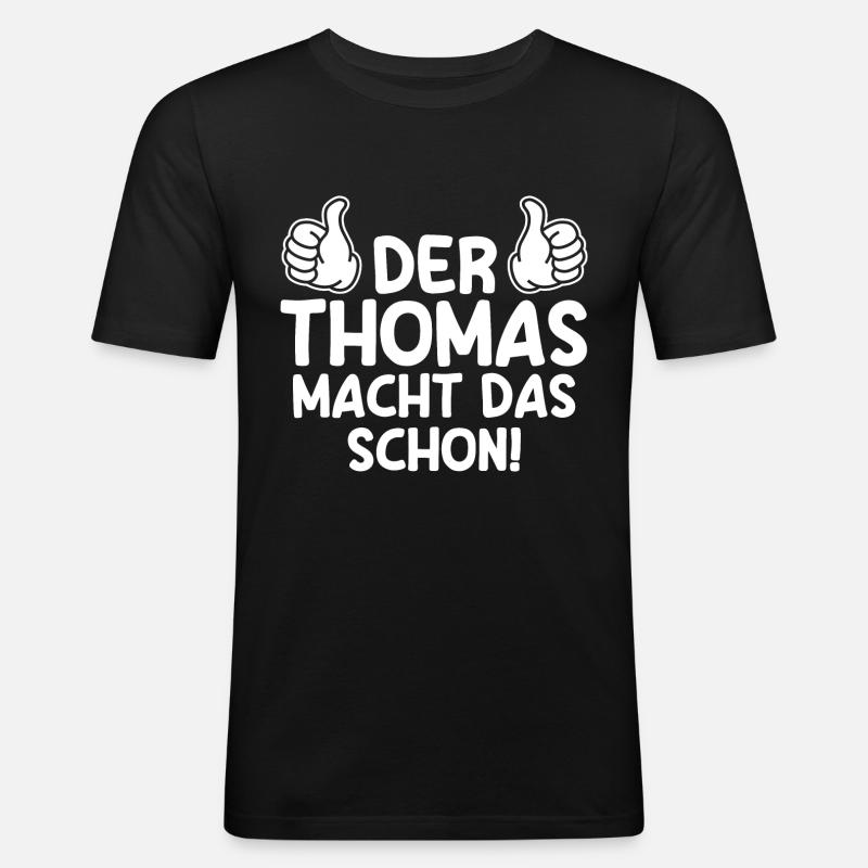 Thomas - Männer Slim Fit T-Shirt - Schwarz