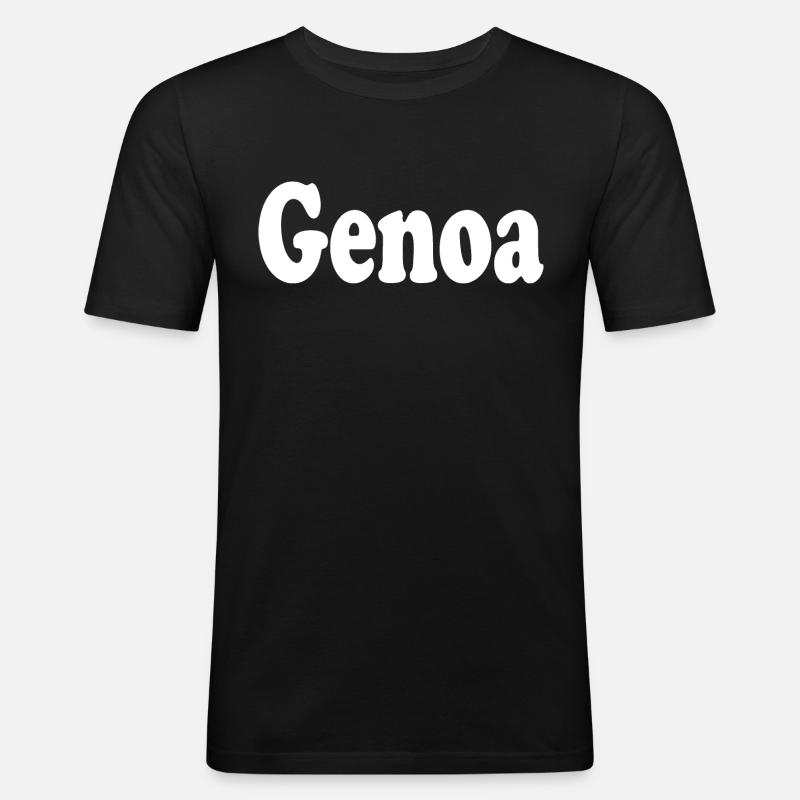 genoa - Männer Slim Fit T-Shirt - Schwarz