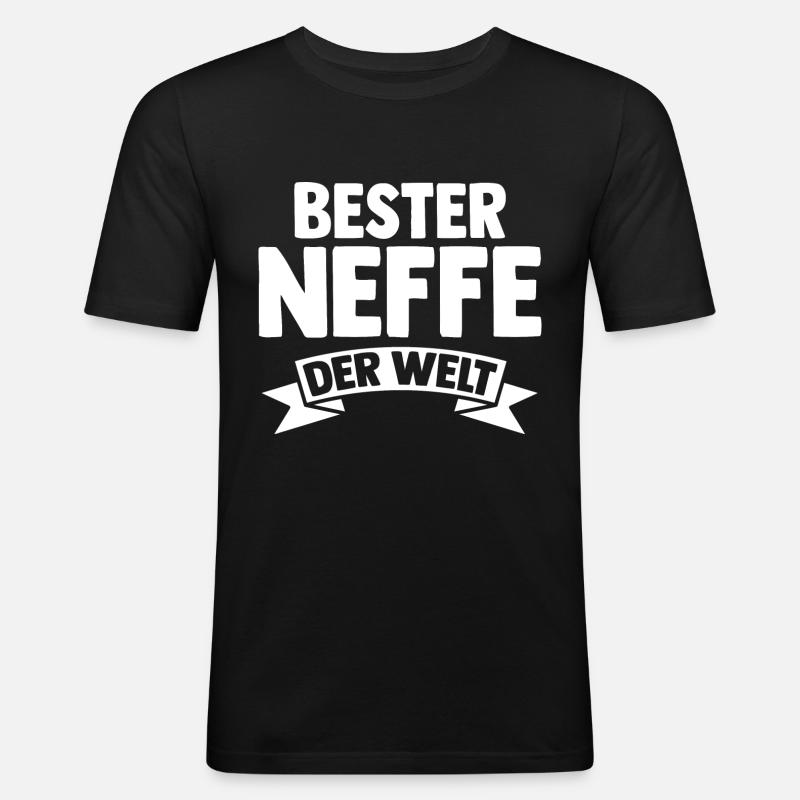 Bester Neffe Der Welt - Männer Slim Fit T-Shirt - Schwarz