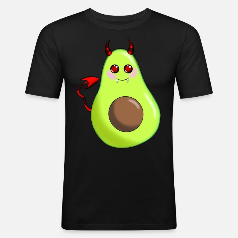 Devil Avocado - Men's Slim Fit T-Shirt - black