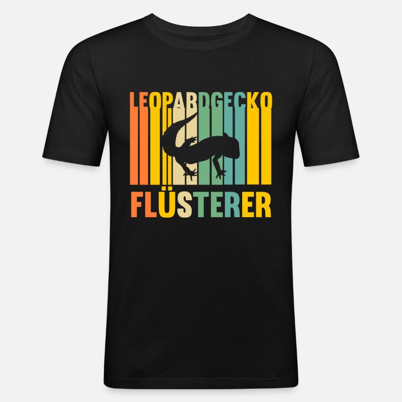 Eidechse Terrarium Reptilien Leopardgecko - Männer Slim Fit T-Shirt - Schwarz