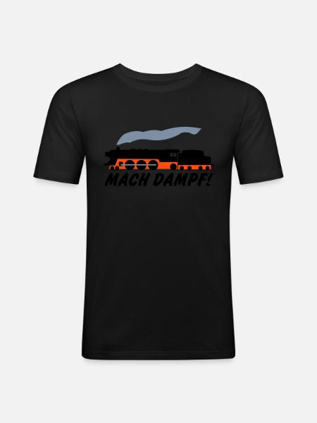 Mach Dampf - Männer Slim Fit T-Shirt - Schwarz