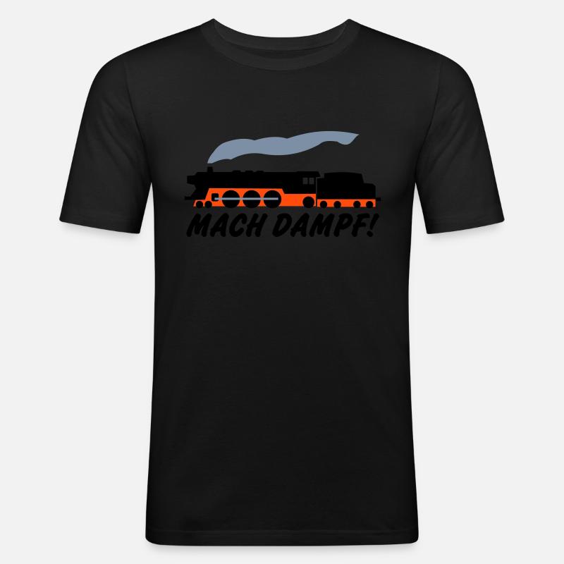 Mach Dampf - Männer Slim Fit T-Shirt - Schwarz