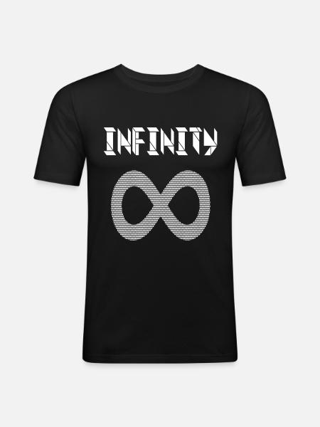 l'infini, l'infini - symbole, 8 - T-shirt près du corps Homme - noir
