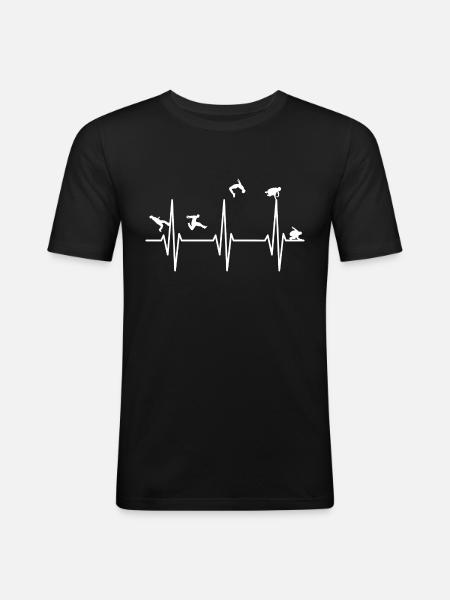 Heartbeat Parkour - Men's Slim Fit T-Shirt - black