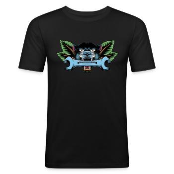 Mechnanic Tattoo - Men's Slim Fit T-Shirt - black - Front - Nik (191cm)